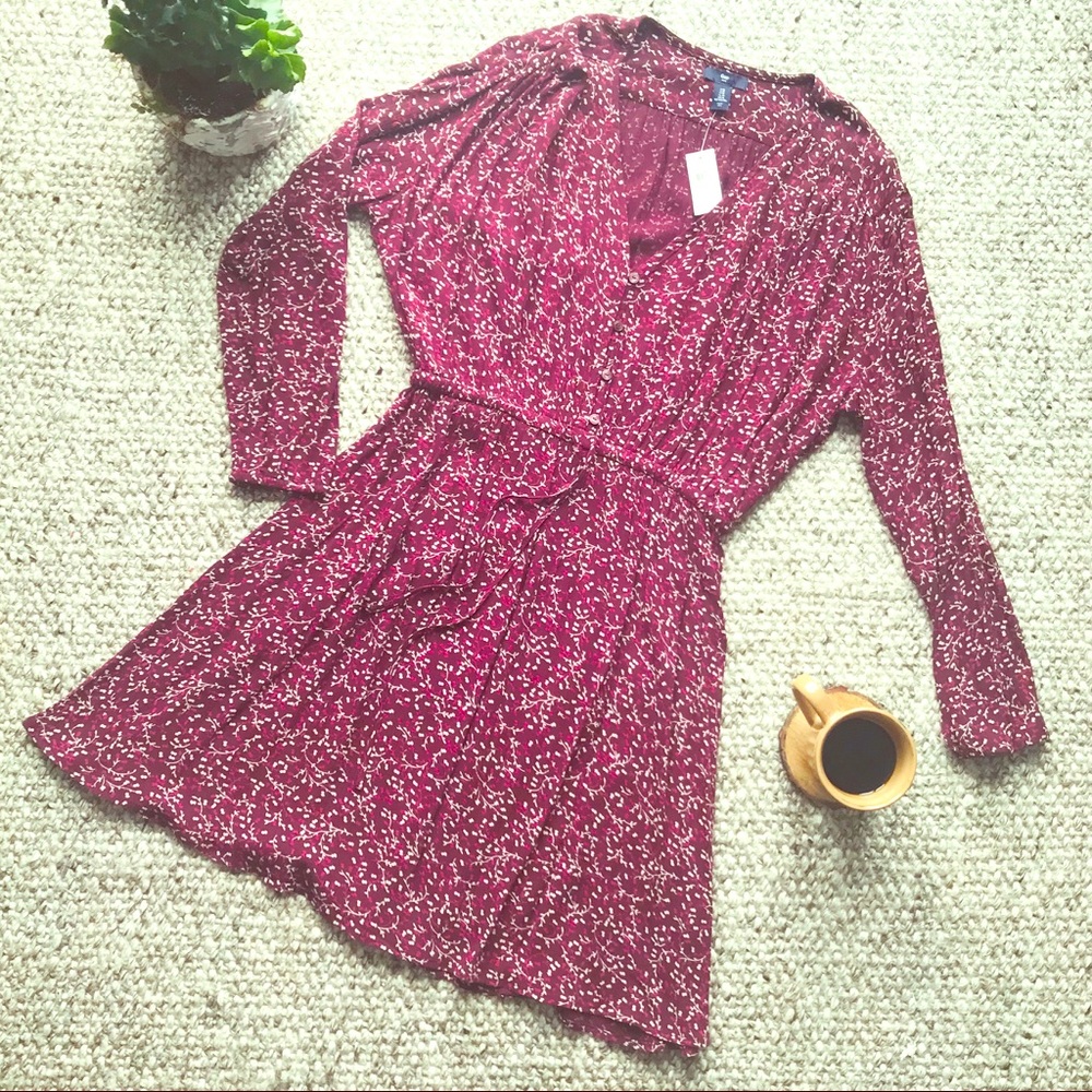 Gap Long Sleeve Smock Dress